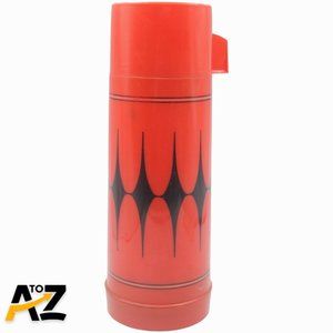 Vintage Aladdin's VANGUARD 32C-Cup Quart Thermos Bottle Red Black Diamond Design